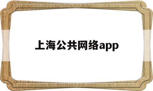 上海公共网络app(上海公共网络怎么连接)