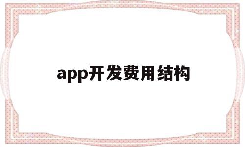 app开发费用结构(app开发费用预算表)