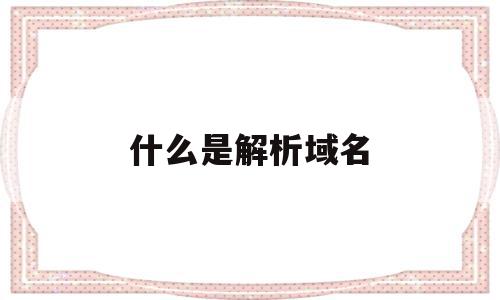 什么是解析域名(网站解析域名ip)