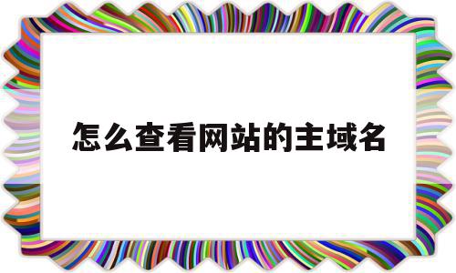 怎么查看网站的主域名(怎么查看一个网站的域名)