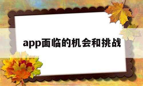 app面临的机会和挑战(app面临的机会和挑战有哪些)