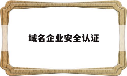 域名企业安全认证(企业安全认证证书有哪些)