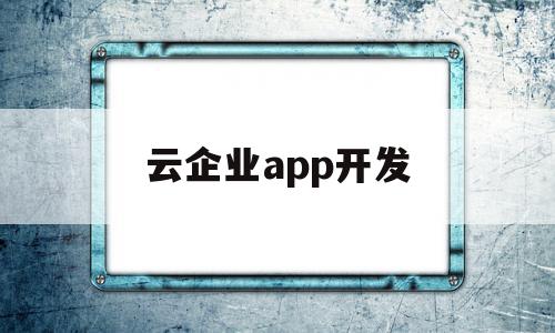 云企业app开发(云企业官网新手入门)