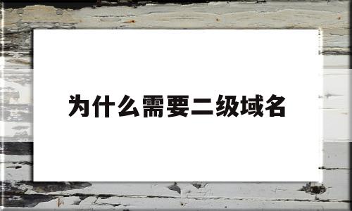 为什么需要二级域名(为什么需要二级域名呢)