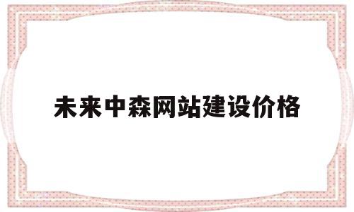 关于未来中森网站建设价格的信息