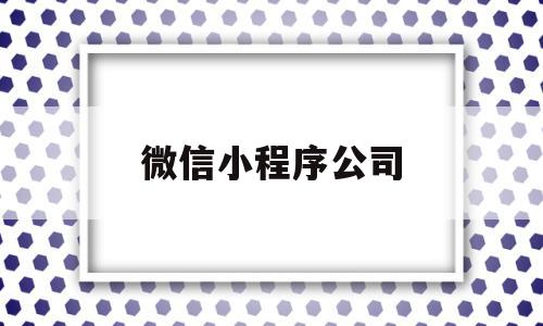 微信小程序公司(制作微信小程序公司)