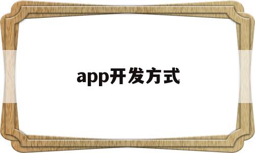 app开发方式(app开发方式包括)