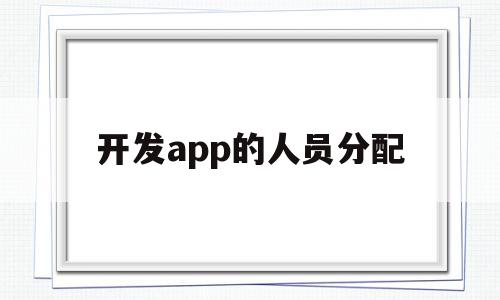 开发app的人员分配(开发APP需要哪些人员)