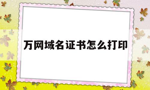 万网域名证书怎么打印的简单介绍