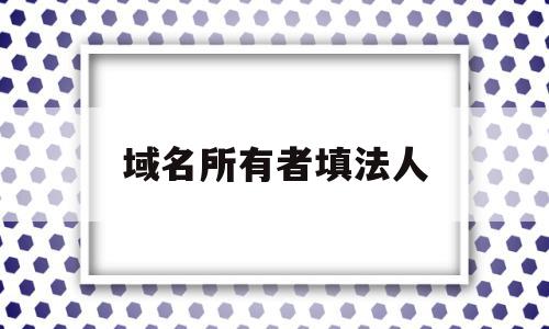 域名所有者填法人(域名所有者是填写公司还是个人名称)