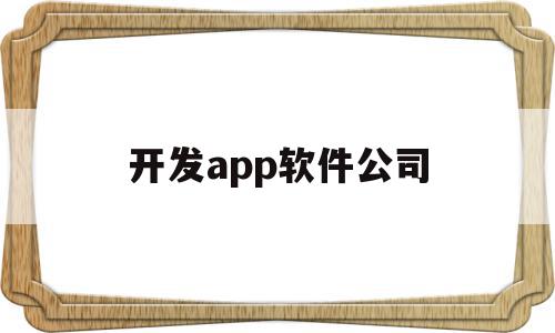 开发app软件公司(开发app软件公司有哪些)