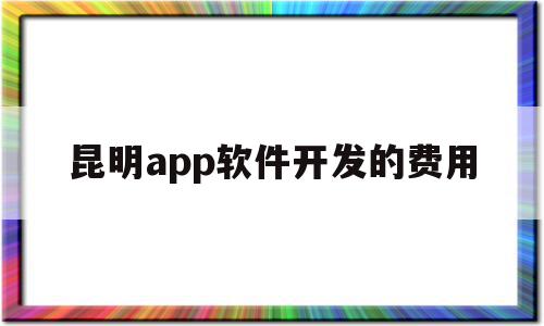 昆明app软件开发的费用(昆明app软件开发的费用高吗)