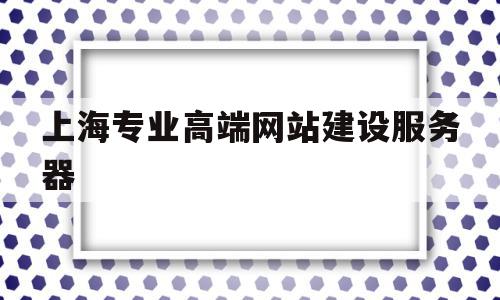 上海专业高端网站建设服务器的简单介绍