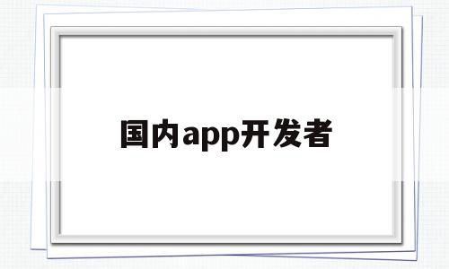 国内app开发者(app开发者叫什么)