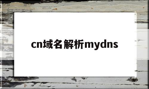 cn域名解析mydns(cn域名解析)