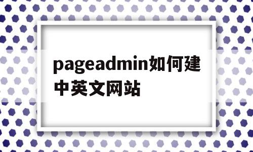 包含pageadmin如何建中英文网站的词条