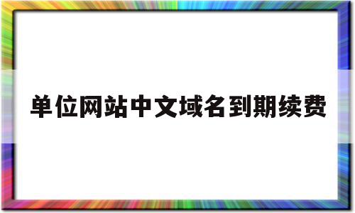 单位网站中文域名到期续费(公司中文域名到期说是要续费)