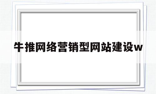 牛推网络营销型网站建设w(牛推网络科技有限公司招聘信息)