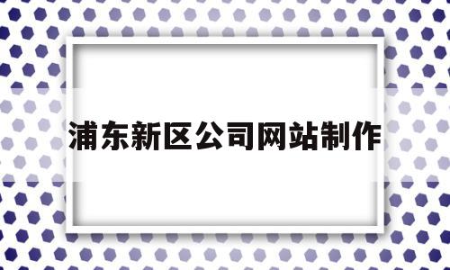 浦东新区公司网站制作(浦东新区企业中心一网通办)