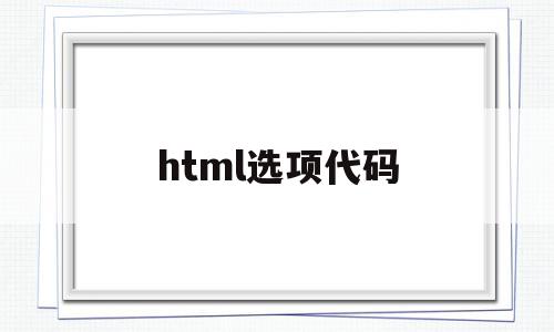 html选项代码(html 选项)