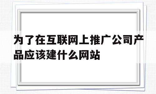 为了在互联网上推广公司产品应该建什么网站(为了在互联网上推广公司产品应该建什么网站呢)