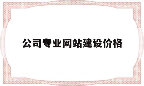 公司专业网站建设价格(专业网站建设公司需要做好哪些方面的工作)