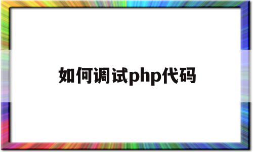 如何调试php代码(php代码调试心得体会)