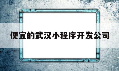 便宜的武汉小程序开发公司(武汉微信小程序开发公司哪家好?)