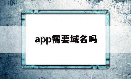 app需要域名吗(app需要域名解析吗)