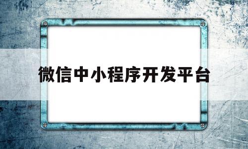 微信中小程序开发平台(微信小程序开发工具官网)