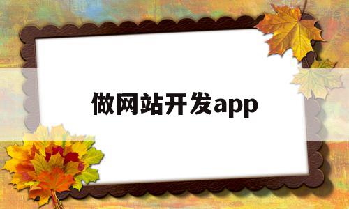 做网站开发app(做网站开发用什么软件)