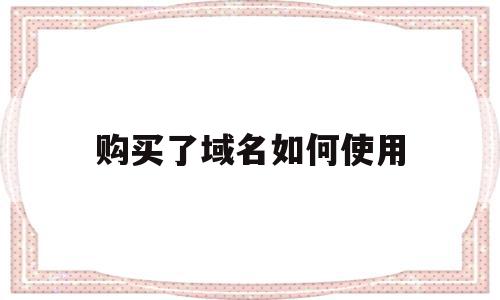 购买了域名如何使用(购买了域名如何使用邮箱)