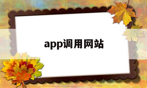 app调用网站(调用网站api)