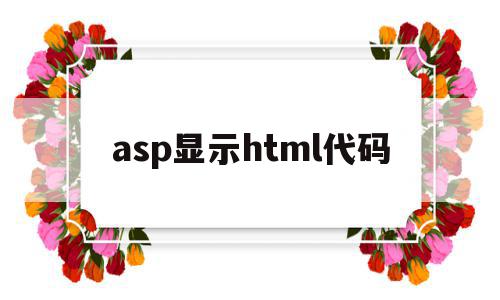 asp显示html代码(aspnet html)