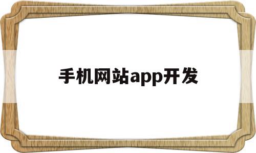 手机网站app开发(手机网站app开发软件)