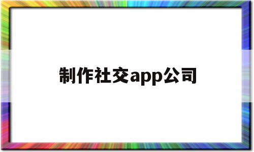 制作社交app公司(制作社交app公司怎么赚钱)