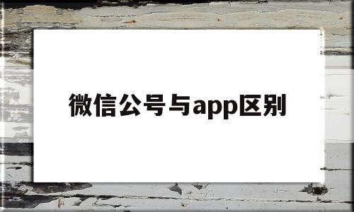 微信公号与app区别(微信公众号和app)