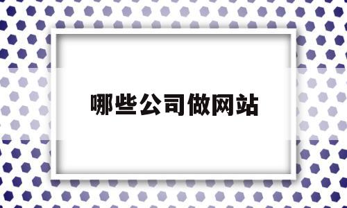 哪些公司做网站(做网站哪家公司比较好而且不贵)