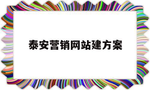 泰安营销网站建方案(网络营销网站建设方案)