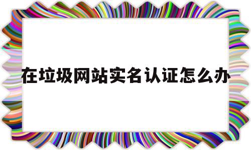 在垃圾网站实名认证怎么办(在垃圾网站实名认证怎么办啊)