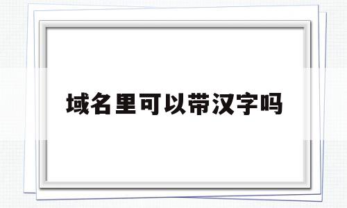 域名里可以带汉字吗(域名里可以带汉字吗为什么)