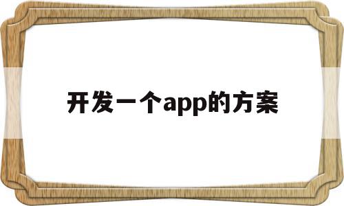 开发一个app的方案(开发一个app的过程)