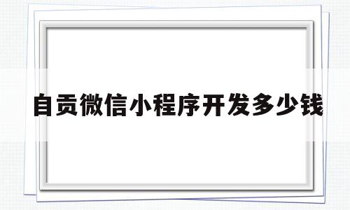 自贡微信小程序开发多少钱(自贡微信小程序开发多少钱一年)