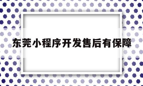 东莞小程序开发售后有保障(东莞市小程序电子商务有限公司)