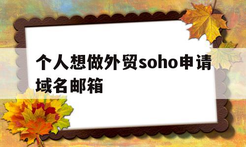 包含个人想做外贸soho申请域名邮箱的词条