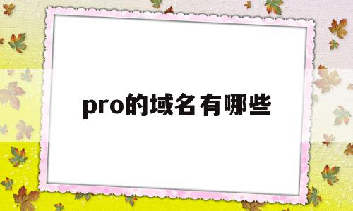 pro的域名有哪些(pro是哪个国家的域名)