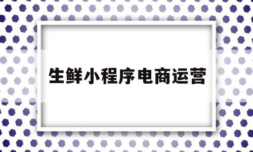 生鲜小程序电商运营(生鲜小程序电商运营怎么做)