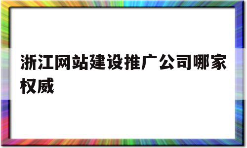 浙江网站建设推广公司哪家权威(浙江网站建设推广公司哪家权威性高)