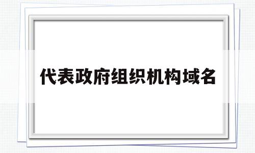 代表政府组织机构域名(表示政府组织的一级域名)