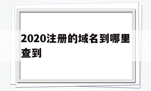 2020注册的域名到哪里查到(2020注册的域名到哪里查到信息)